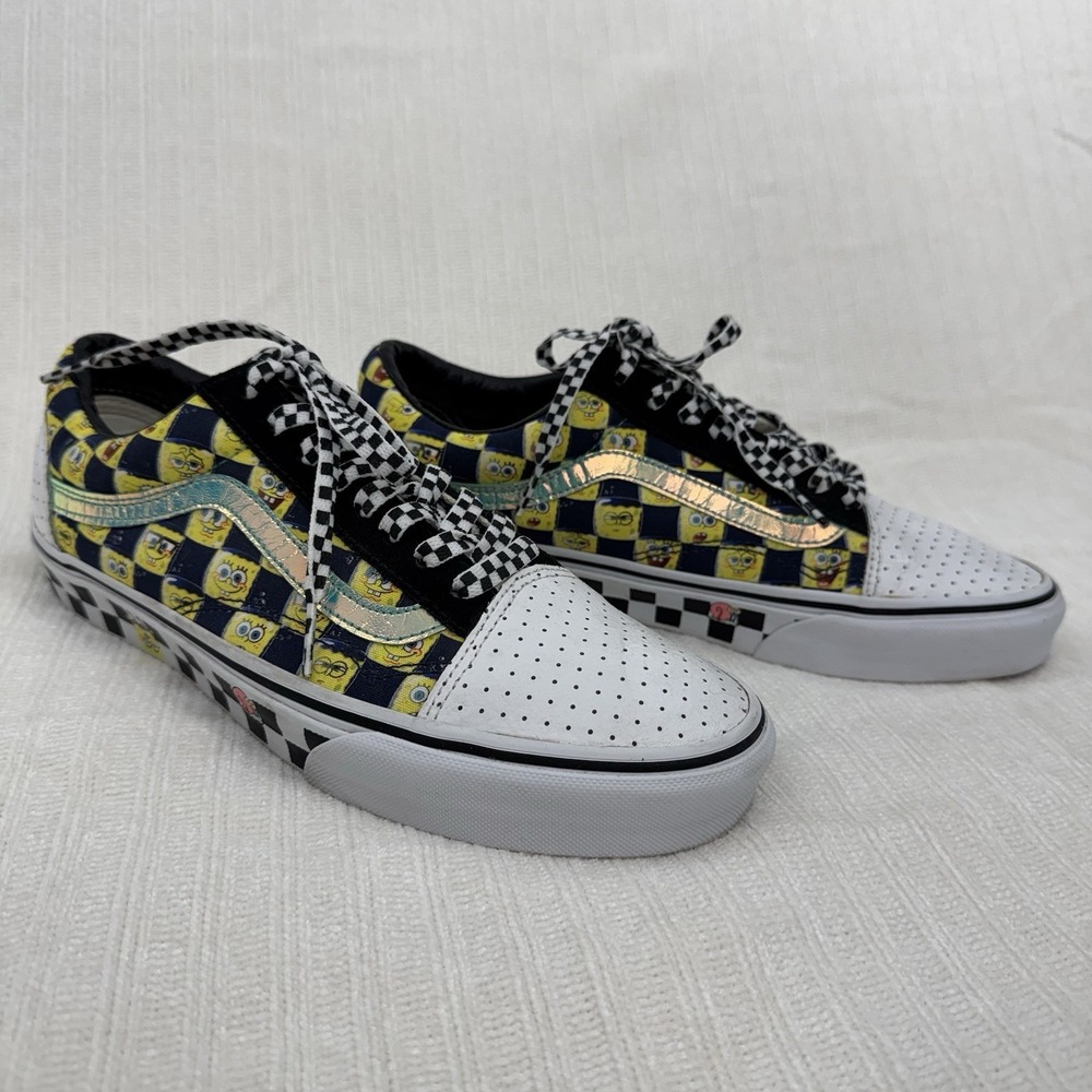 Vans x SpongeBob SquarePants Old Skool Customs Checkerboard M8.5 W10 Nickelodeon
